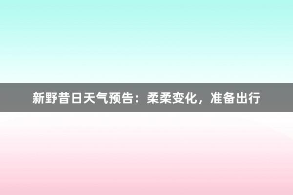 新野昔日天气预告：柔柔变化，准备出行